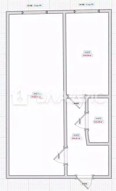 1-к кв. Пензенская область, Пенза ул. Долгорукова, 78 (25.6 м) - Фото 2