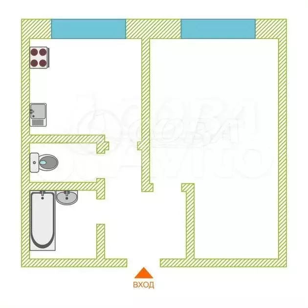 1-к. квартира, 30 м, 5/8 эт. - Фото 0