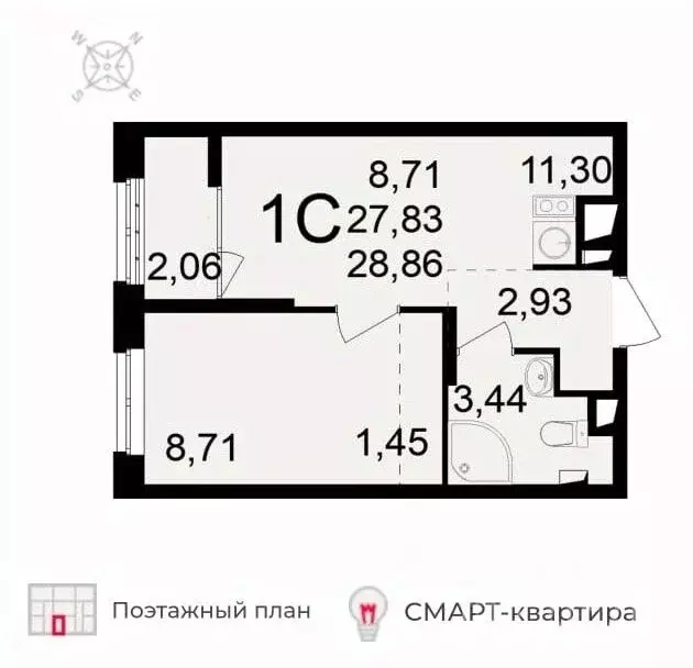 1-к кв. Рязанская область, Рязань ул. Чкалова, 23к1 (29.0 м) - Фото 0