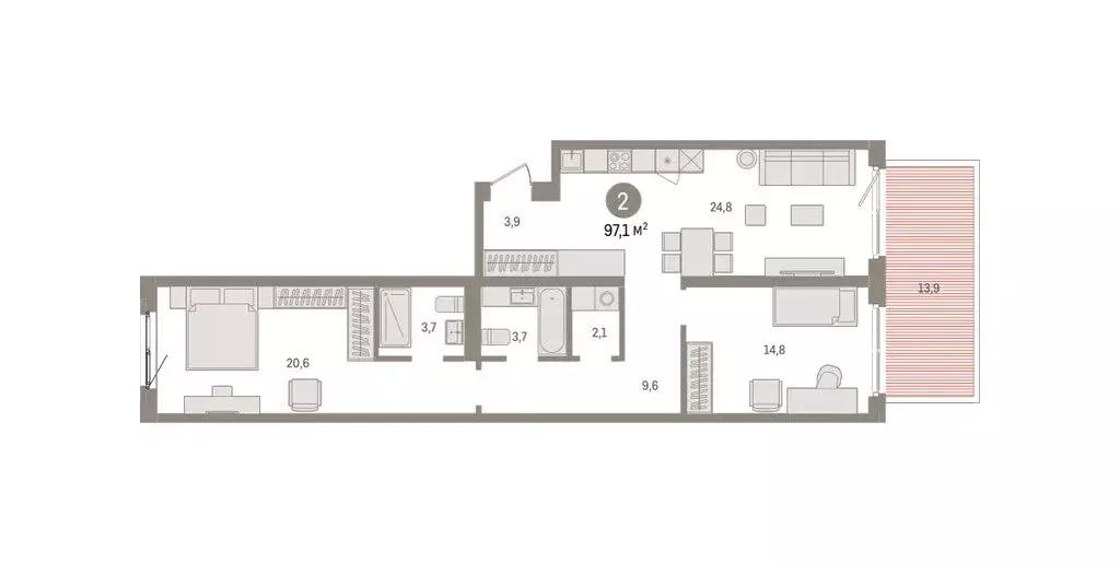 2-комнатная квартира: Екатеринбург, жилой район Юго-Западный, жилой ... - Фото 2