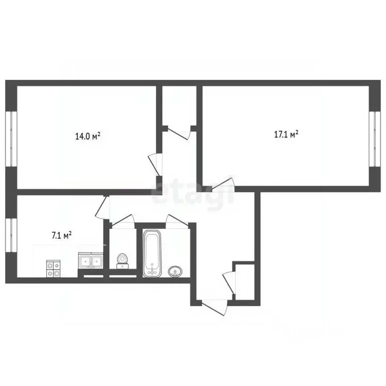 2-к кв. Ямало-Ненецкий АО, Муравленко Комсомольская ул., 3 (53.7 м) - Фото 2