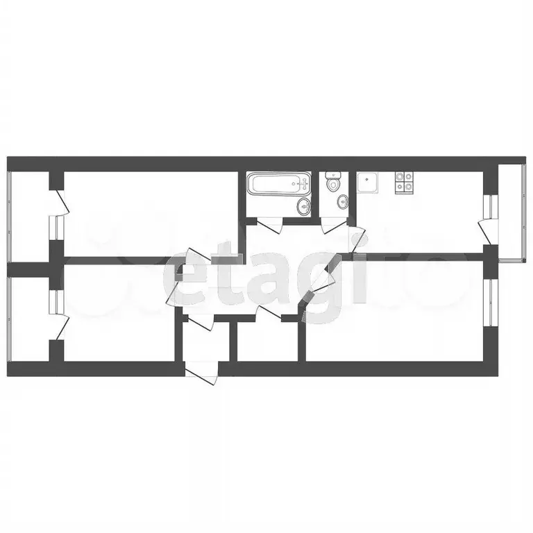 3-к. квартира, 71 м, 1/4 эт. - Фото 0
