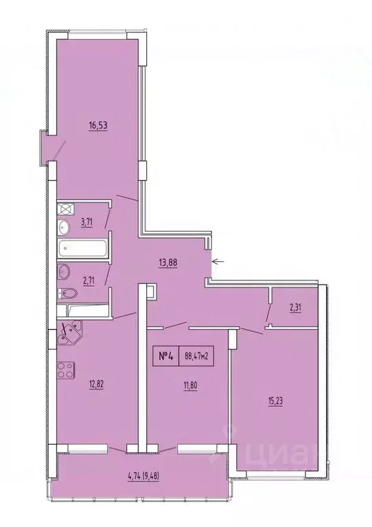 3-к кв. Крым, Феодосия ул. Грина, 43 (88.47 м) - Фото 0