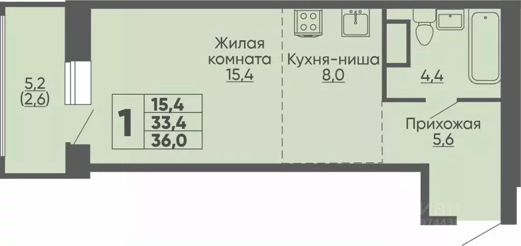 Студия Чувашия, Чебоксары ул. Академика РАН Х.М. Миначева, поз11 (36.0 ... - Фото 1