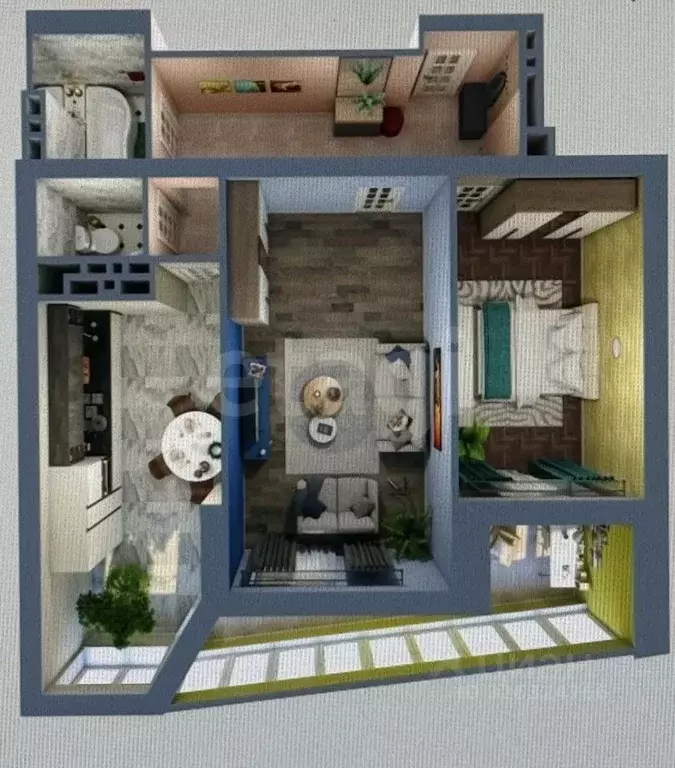 2-к кв. Саратовская область, Энгельс Трудовая ул., 12/7 (66.7 м) - Фото 1