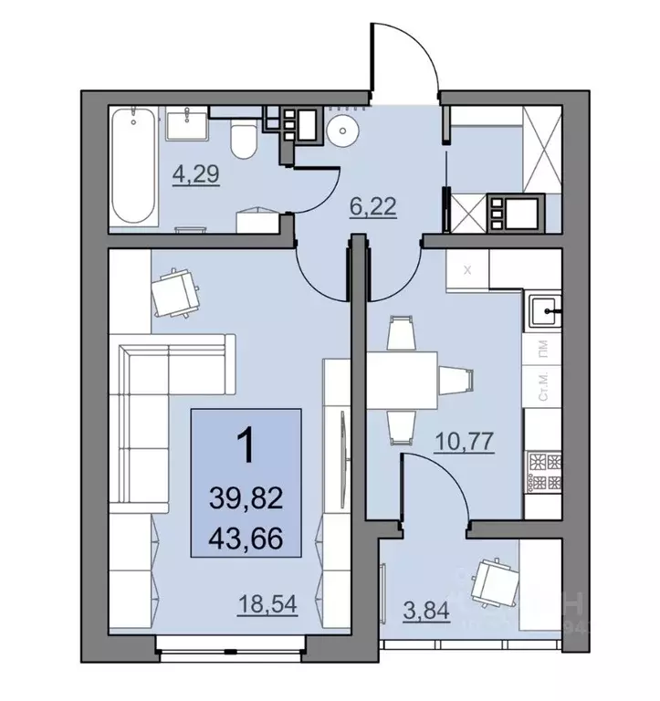 1-к кв. Саратовская область, Саратов ул. Имени Н.В. Кузнецова, 3 ... - Фото 2