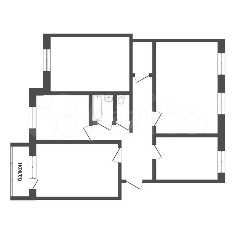 4-к. квартира, 77 м, 5/5 эт. - Фото 0