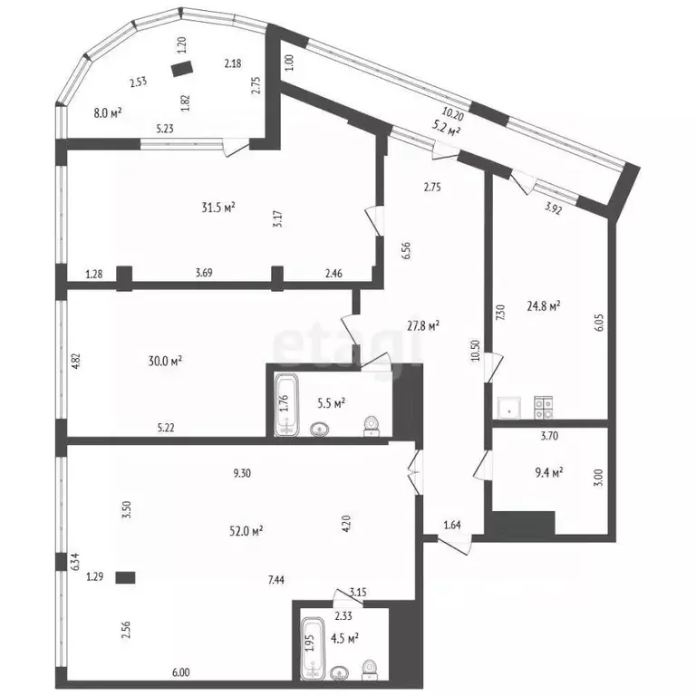 4-к кв. Московская область, Химки Молодежная ул., 7к1 (198.7 м) - Фото 2