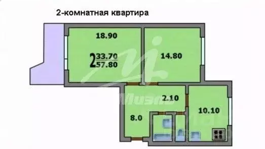 2-к кв. Москва ул. Маршала Федоренко, 10к2 (58.0 м) - Фото 1