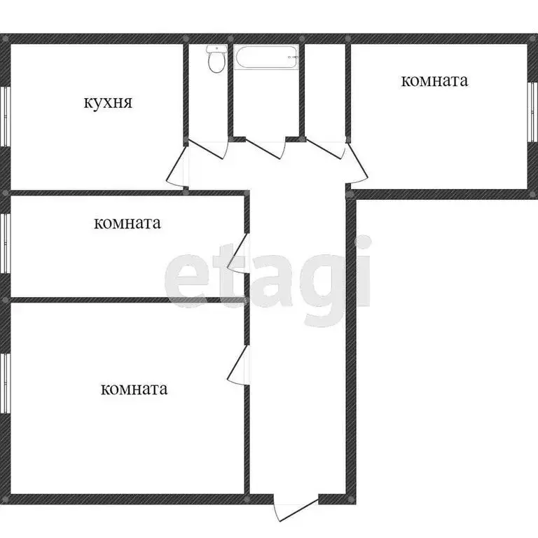 3-комнатная квартира: Миасс, улица Ветеранов, 11 (66.3 м) - Фото 1