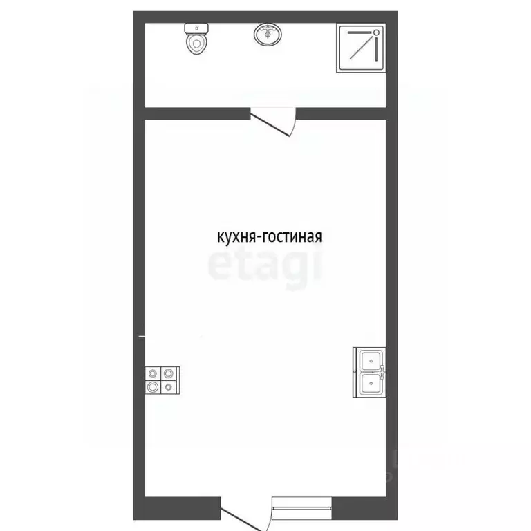Студия Краснодарский край, Анапа ул. Тургенева, 45 (20.0 м) - Фото 2