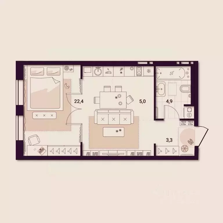 1-к кв. Приморский край, Артем ул. Куйбышева, 11А (35.76 м) - Фото 0