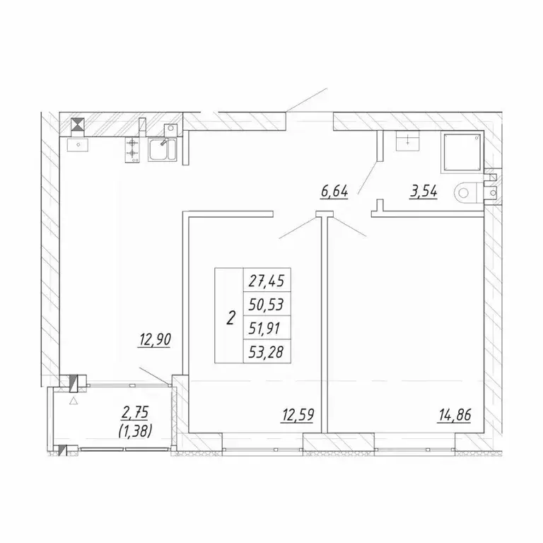 2-к кв. Калининградская область, Зеленоградск  (53.28 м) - Фото 1