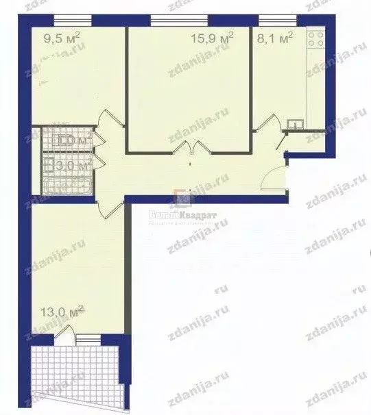 3-к кв. Москва Алтайская ул., 9К1 (60.5 м) - Фото 1