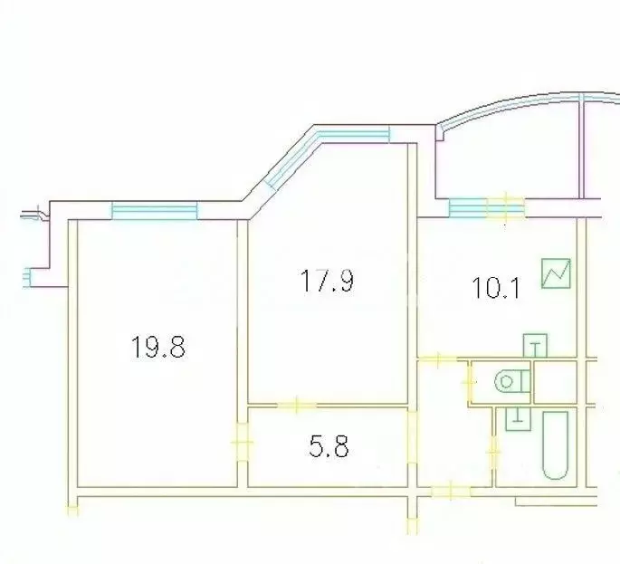 2-к кв. Москва Большая Очаковская ул., 5 (61.6 м) - Фото 2