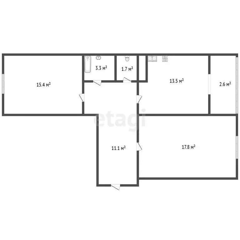 2-комнатная квартира: Санкт-Петербург, Ленинский проспект, 53к1 (62.9 ... - Фото 1