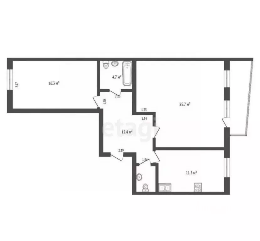 2-к кв. Саха (Якутия), Якутск ул. Халтурина, 14/3 (84.0 м) - Фото 0