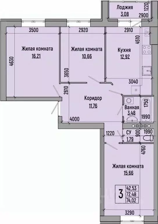 3-к кв. Волгоградская область, Волгоград ул. Иссы Плиева, 4А (74.02 м) - Фото 0