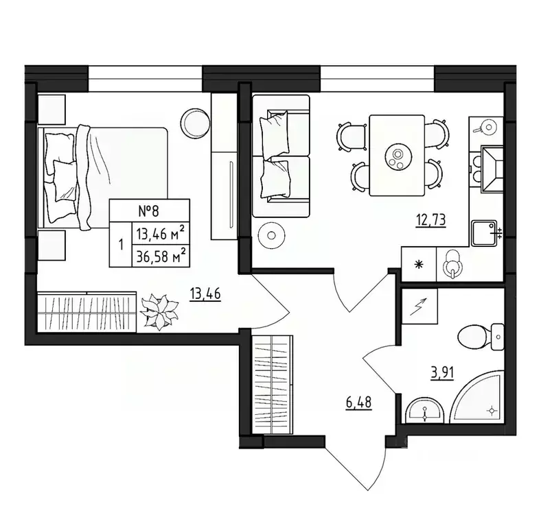 1-к кв. Ленинградская область, Гатчинский муниципальный округ, д. ... - Фото 1