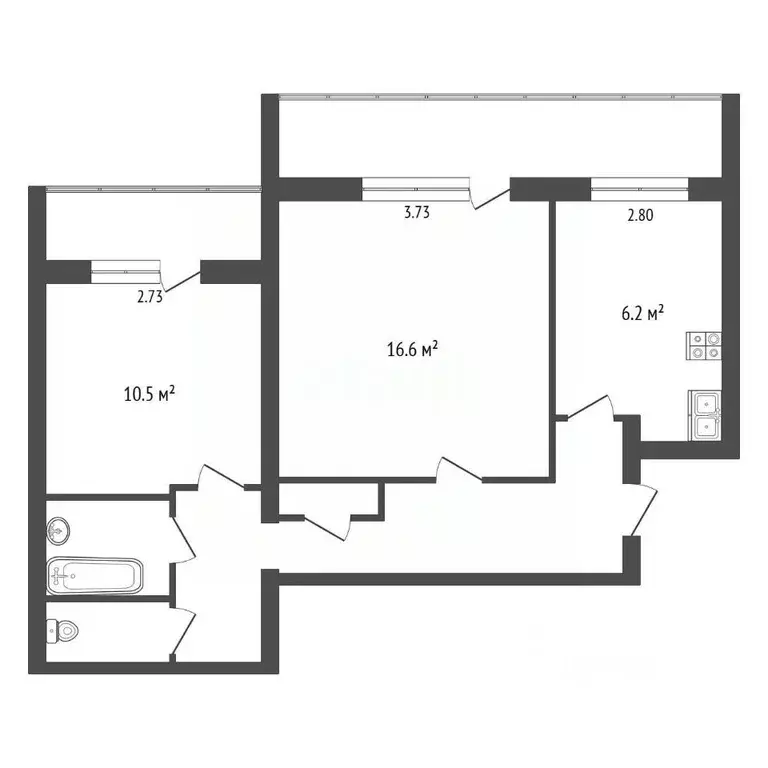 2-к кв. Орловская область, Орел Полесская ул., 19 (50.6 м) - Фото 2