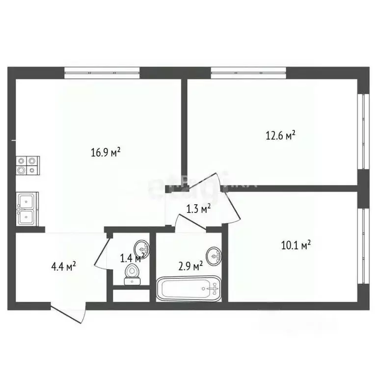 2-комнатная квартира: Москва, Перовское шоссе, 2к3 (49.4 м) - Фото 2