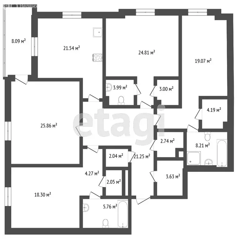 3-комнатная квартира: Тюмень, Самарская улица, 20 (174 м) - Фото 1