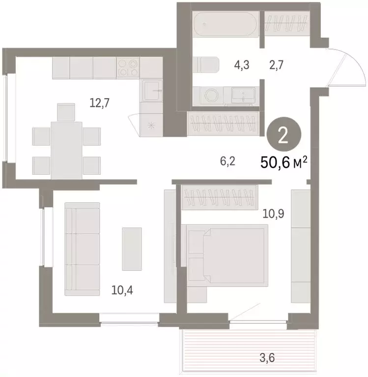 2-комнатная квартира: Пермь, улица Куйбышева, 143 (50.64 м) - Фото 2
