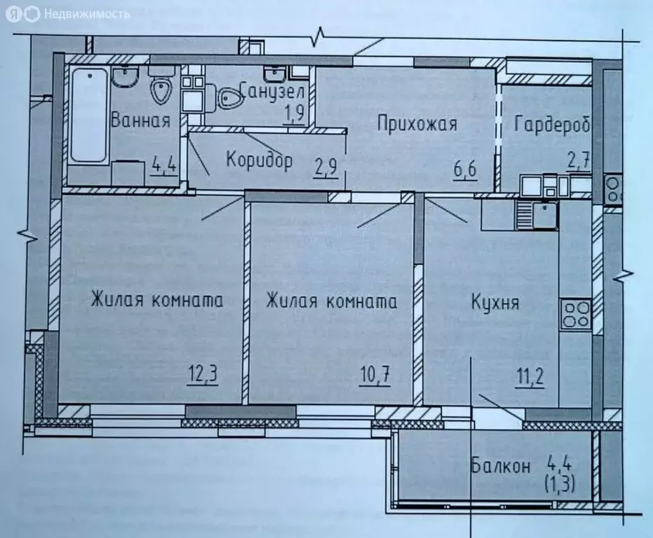 2-комнатная квартира: Набережные Челны, проспект Сююмбике, 36А (54 м) - Фото 0