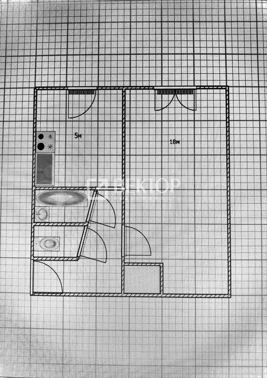 1-к. квартира, 30 м, 1/5 эт. - Фото 0