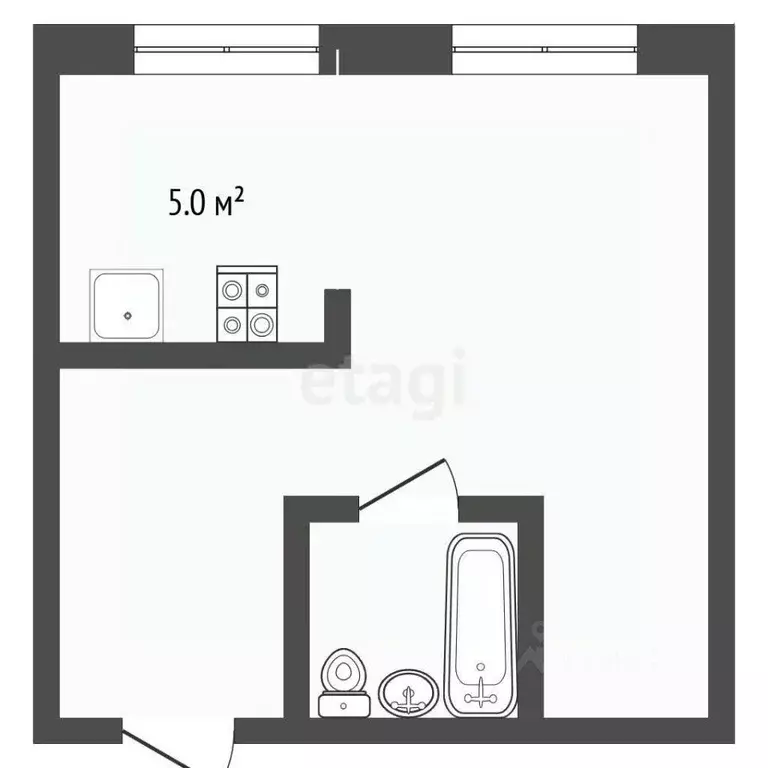 Студия Тюменская область, Тюмень Рощино мкр, ул. Александра ... - Фото 1