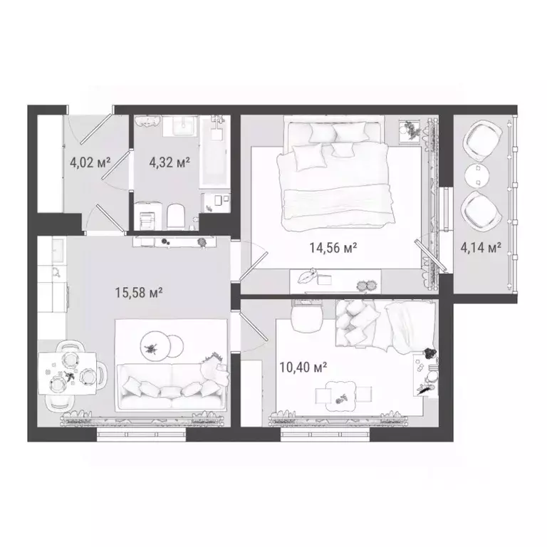 3-к кв. Томская область, Томск ул. Войкова, 51с7 (53.02 м) - Фото 0