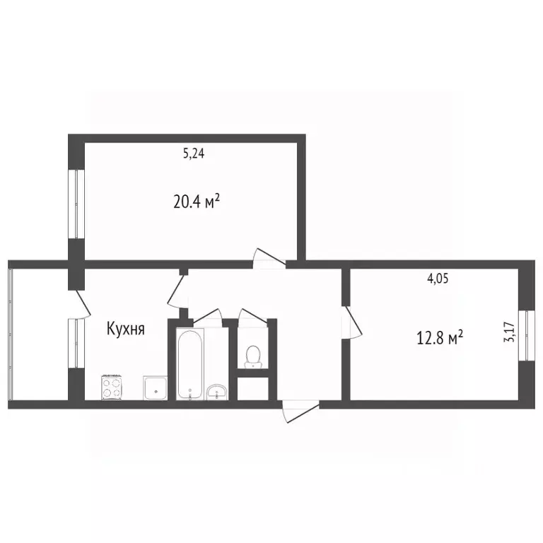 2-к кв. Ханты-Мансийский АО, Когалым ул. Романтиков, 22 (46.7 м) - Фото 1