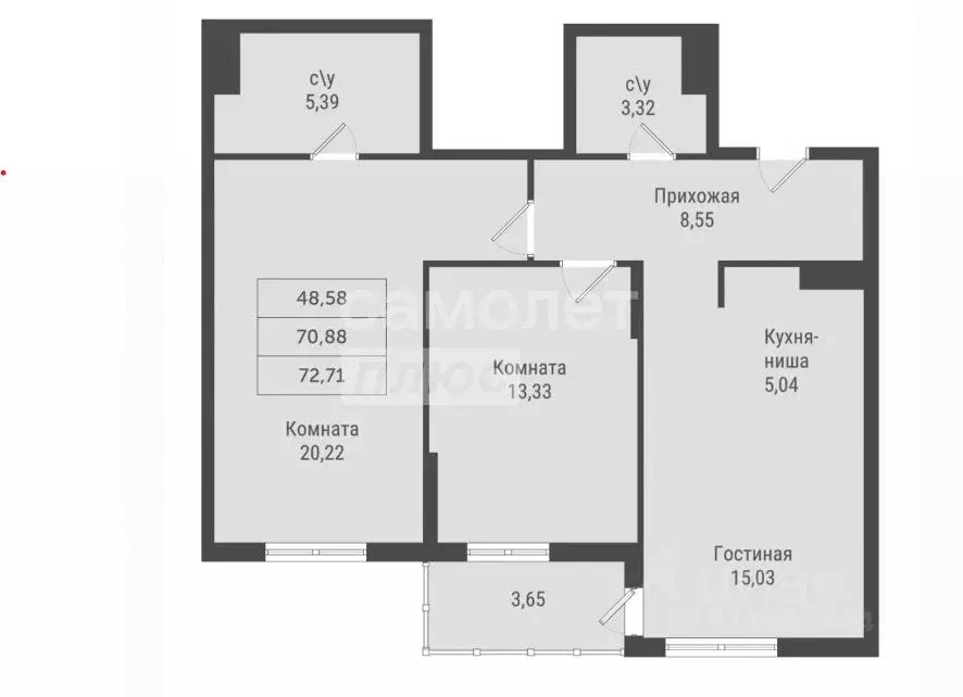 2-к кв. Ханты-Мансийский АО, Сургут Игоря Киртбая ул., 1А (71.2 м) - Фото 2