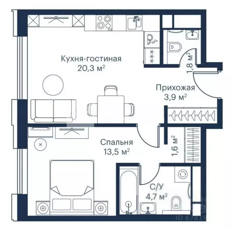 1-комнатная квартира: Москва, Волоколамское шоссе, 95/2к8 (45 м) - Фото 1