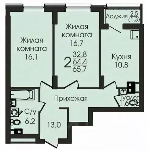 2-к кв. Воронежская область, Воронеж ул. Урицкого, 137 (66.0 м) - Фото 0