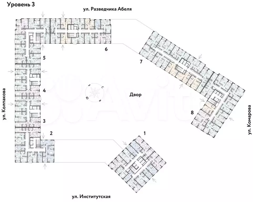 2-к. квартира, 40 м, 3/25 эт. - Фото 1