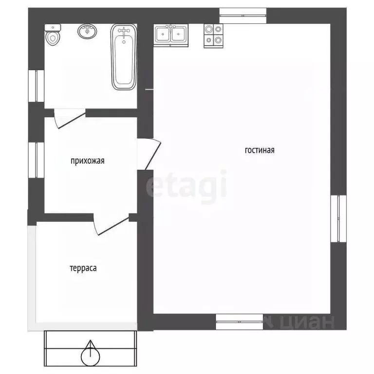 Дом в Крым, Сакский район, Штормовское с/пос, Полет СПК 26 (100 м) - Фото 2