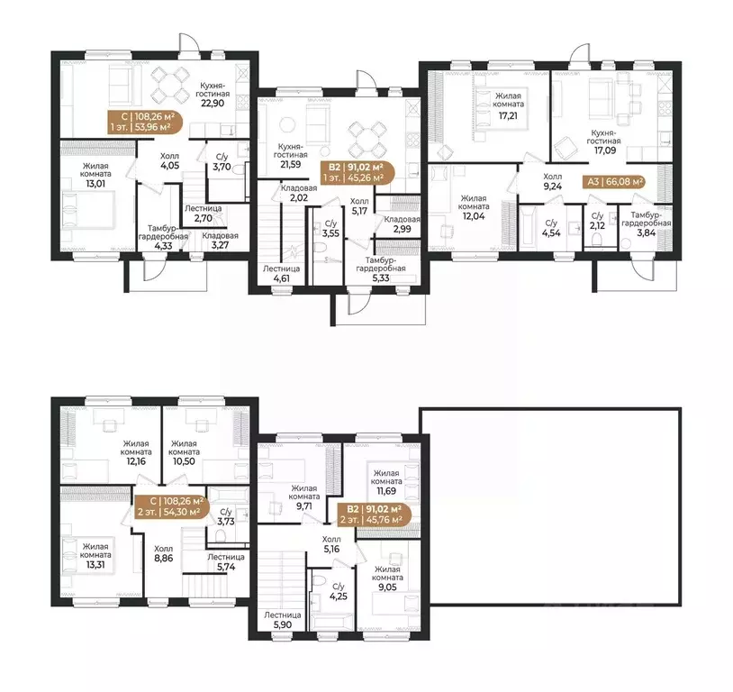 Таунхаус в Ленинградская область, Всеволожск ш. Южное (91 м) - Фото 2