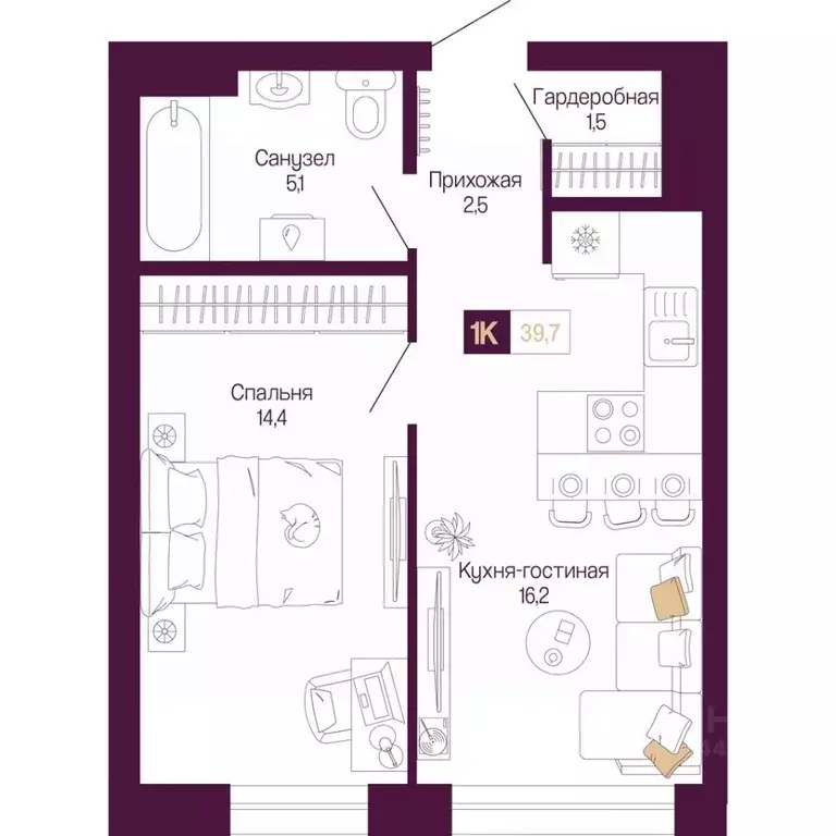 1-к кв. Нижегородская область, Нижний Новгород ул. Тургенева (39.7 м) - Фото 1