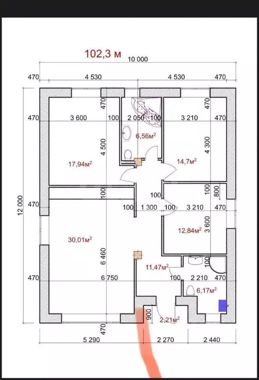 Дом в Тульская область, Тула городской округ, пос. Рассвет  (102 м) - Фото 1