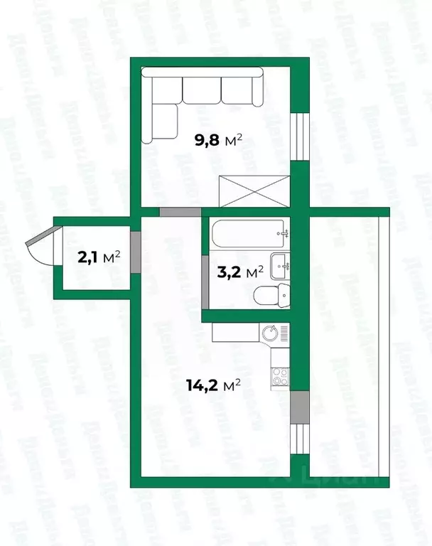 1-к кв. Кировская область, Киров Московская ул., 121к1 (29.6 м) - Фото 0