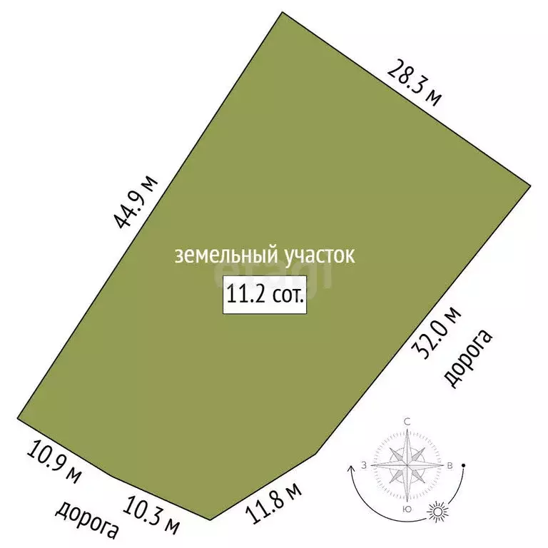 Участок в село Малая Зоркальцева, Лесная улица (11 м) - Фото 1