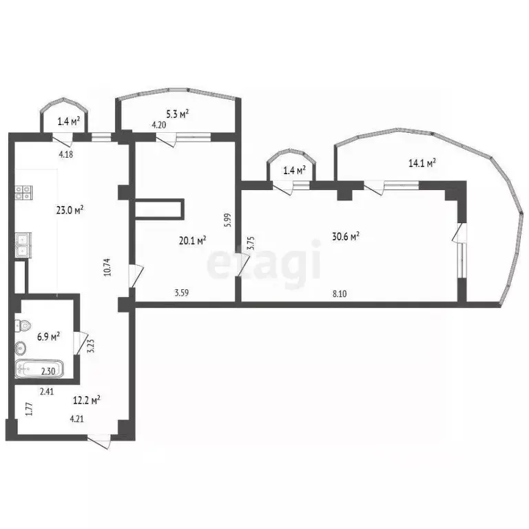 3-к кв. Крым, Ялта ул. Кривошты, 11А (115.0 м) - Фото 1