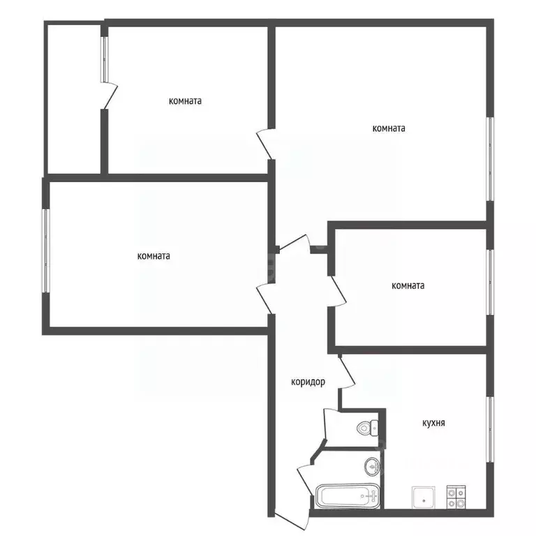 4-к кв. Воронежская область, Воронеж ул. Хользунова, 58 (70.0 м) - Фото 2