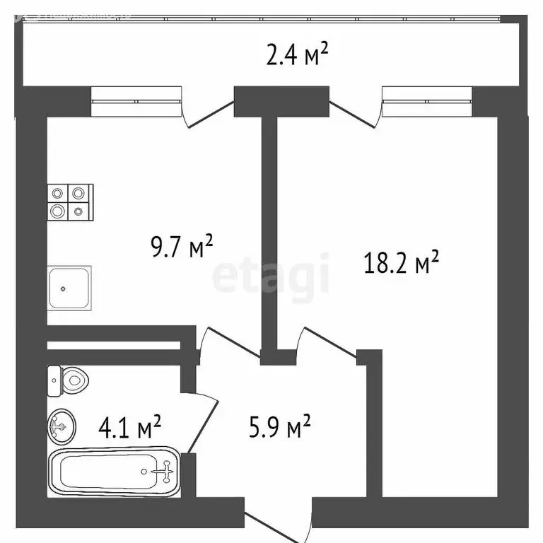 1-комнатная квартира: посёлок Шушары, Новгородский проспект, 8 (34.4 ... - Фото 1