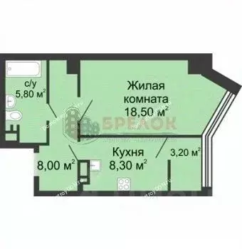 1-к кв. Ростовская область, Ростов-на-Дону ул. Тельмана, 110с2 (43.8 ... - Фото 1