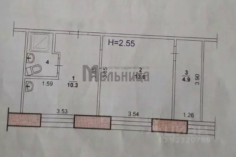 1-к кв. Волгоградская область, Волжский Молодежная ул., 30 (31.7 м) - Фото 2