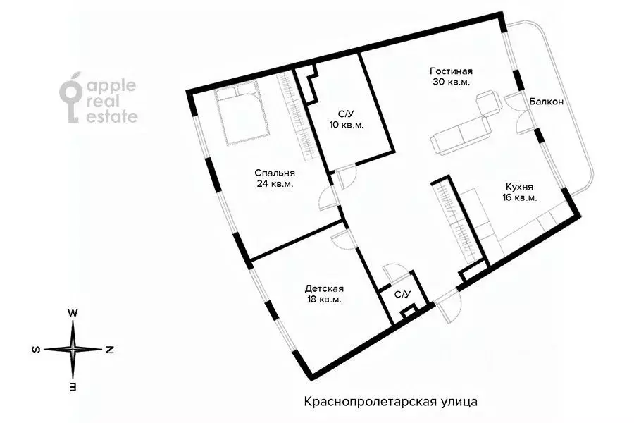 3-к кв. Москва Краснопролетарская ул., 7 (118.0 м) - Фото 1