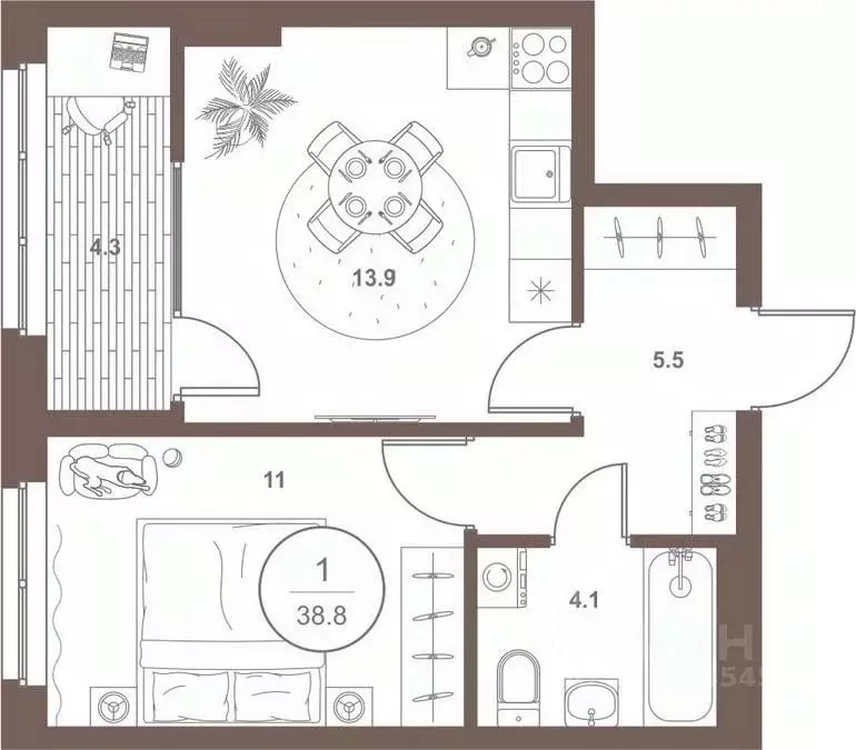 1-к кв. Пензенская область, Пенза Арбеково жилрайон, Дальнее Арбеково ... - Фото 2