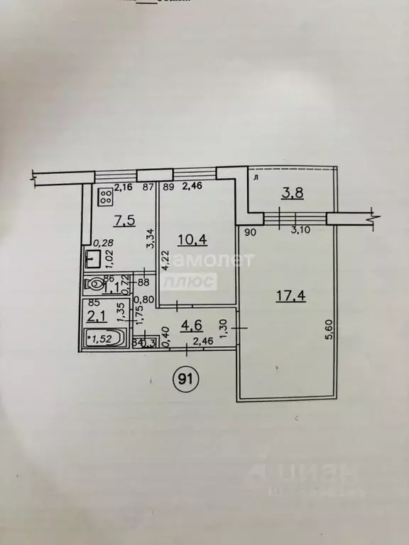 2-к кв. Самарская область, Самара Клиническая ул., 32 (43.4 м) - Фото 1